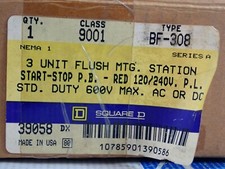 9001 BF-308 SQUARE D 3 Unit Flush Mount Station ser A Start Stop 9001BF308 NEW