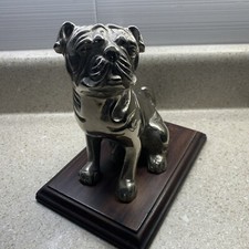 Aluminum Crafted Figure of Pug Dog Sitting