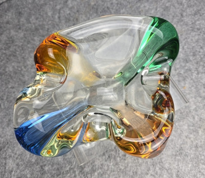 Rhapsody Glass Bowl/Ashtray by Frantisek Zemek for Sklarna Mstisov, 1960s