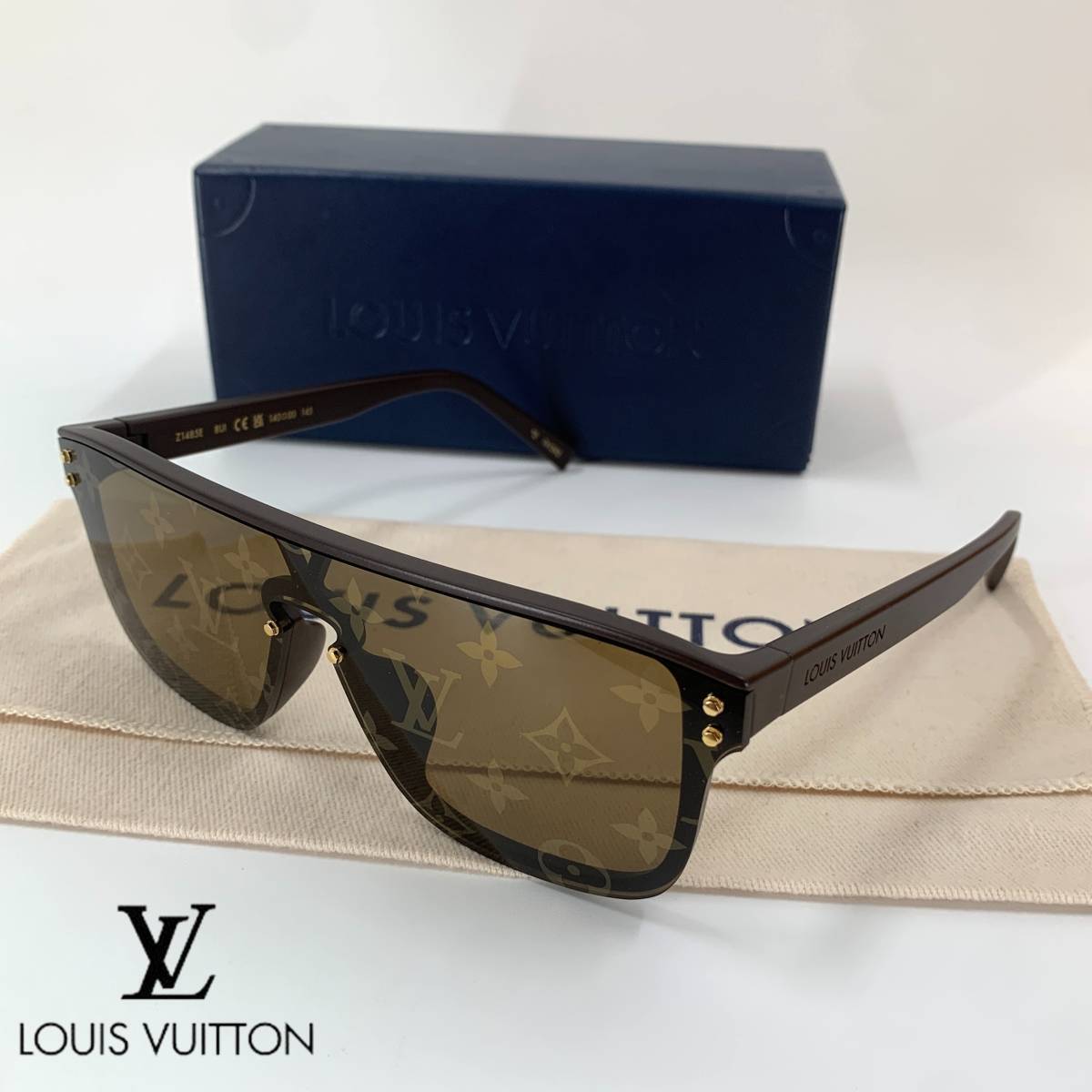 Louis Vuitton Sunglasses Waimea Brown Cell Frame Logo Monogram