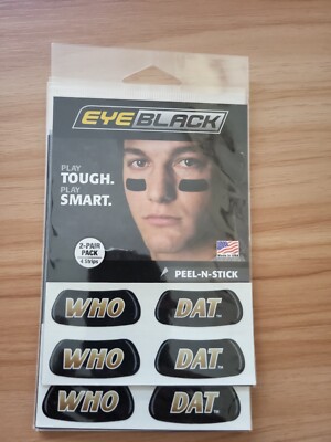New Orleans Saints Decals,Eye Black. Who Dat. Peel and stick- Football 