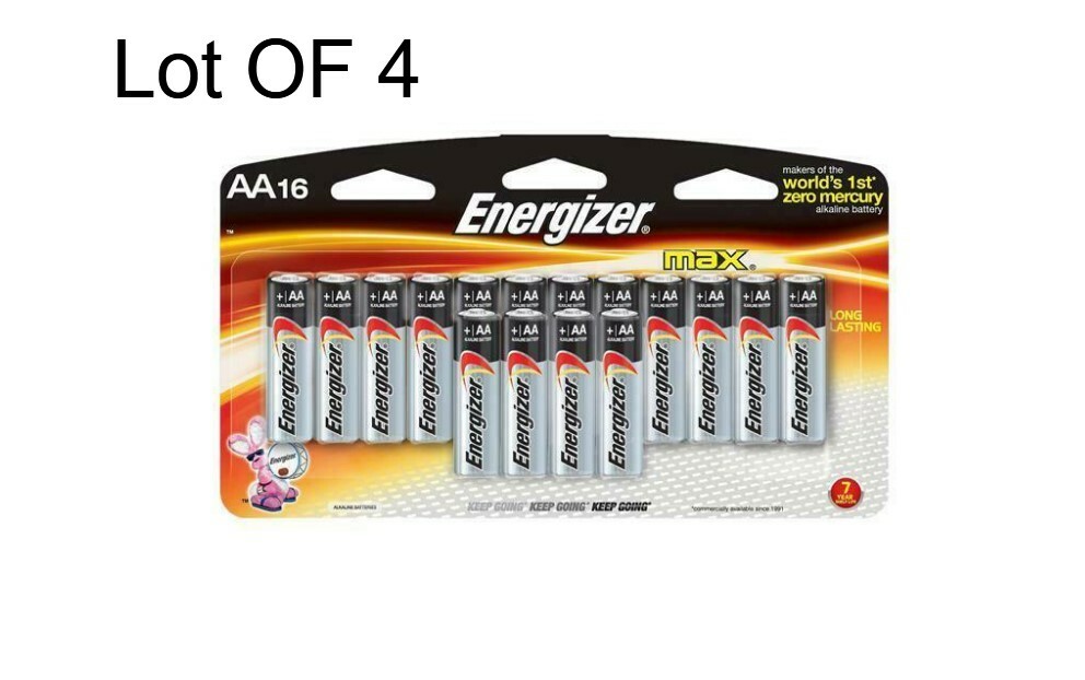 Energizer AA Batteries, Max Alkaline, 16 Count (Exp 12/27) Lot of 4-image