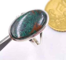 5 Gm 925 Sterling Silver Natural Chrysocolla Malachite Gemstone Ring Size 7.5"