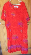 Amanda Maxwell Petite Ladies Plus Size 3XWP 26/28 Red S/S Long Dress