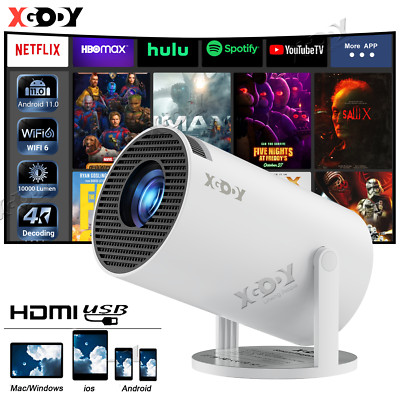 Mini Beamer Tragbarer Projektor 4K LED Full HD 1080P Video Heimkino 5G WLAN HDMI