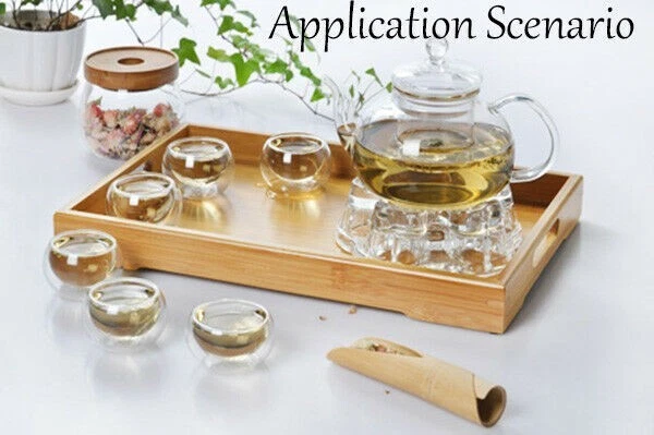 23x36cm Bamboo Gongfu Tea Serving Tray Solid Flat Pallet Salver - Image 3 of 3