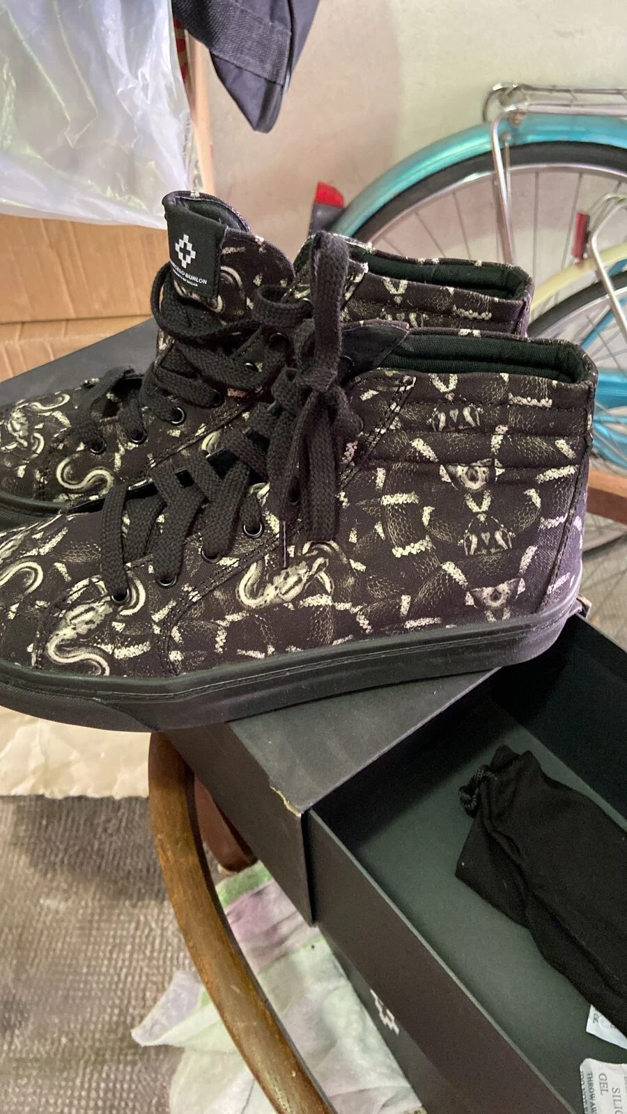 Scarpe Marcelo Burlon County of Milan NERE Taglia 43 ALL OVER SNAKE