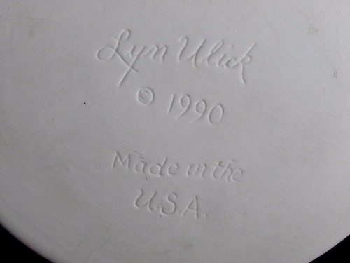 Lyn Ulick 1990 Steinzeug Urlaub Brot Wärmer Untersetzer Plakette ~ USA - Bild 5 von 5