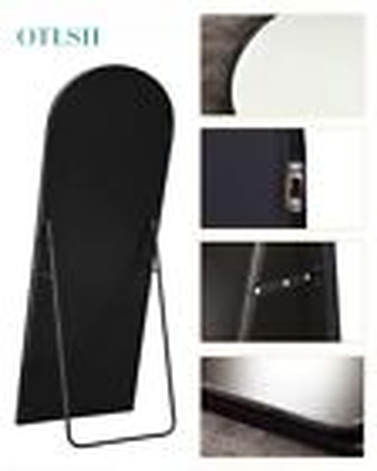 Full Length Mirror Arched Floor Mirror with Stand, Standing 71"×26