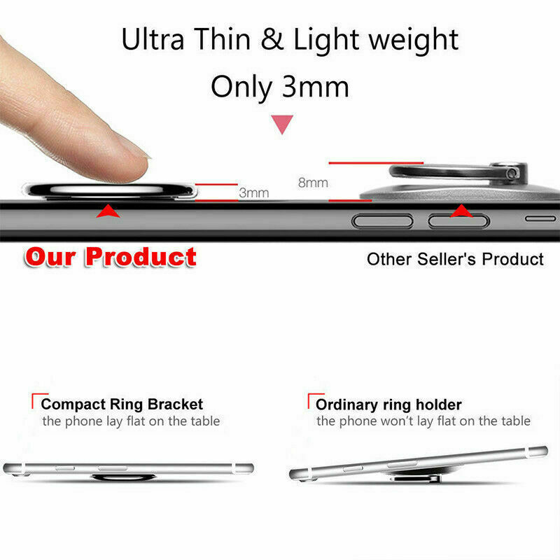 Phone Ring Holder Finger Grip 360° Rotate Stand Mount for Mobile Phones - Picture 8 of 12