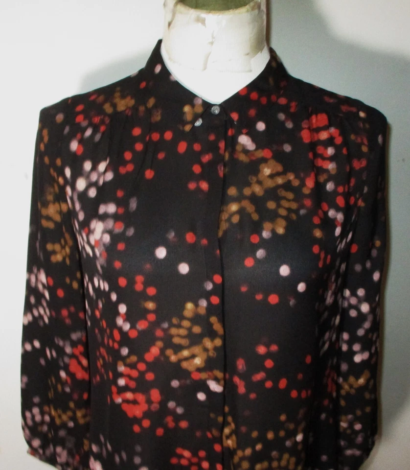 ШЕЛК Бродвей и метла черный 100% шелк блузка размер S - Изображение 2 из 4