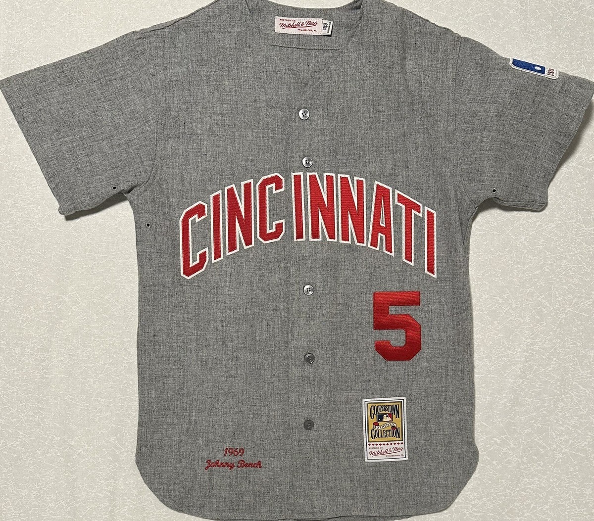 極美品 Mitchell & Ness REDS 5 BENCH Jersey Johnny Bench Cincinnati Reds Mitchell & Ness Cooperstown