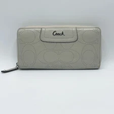 Coach Ashley Perforated Signature Ivory Envelope Wallet