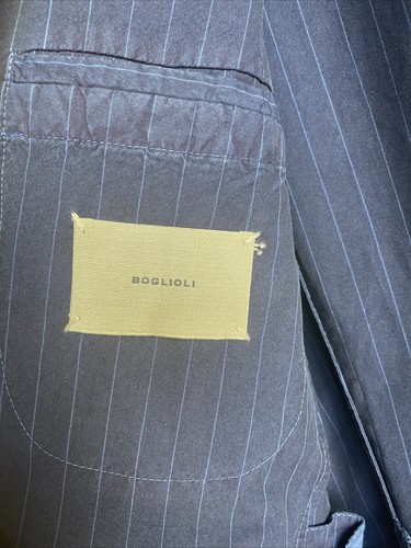 Giacca blazer uomo Boglioli K TG 50 media slim, 100% cotone blu gessato - Foto 8 di 9