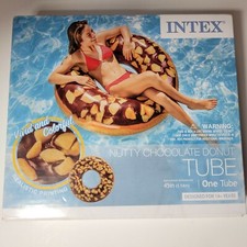 NEW Intex Nutty Chocolate Donut Inflatable Tube, 45" Diameter