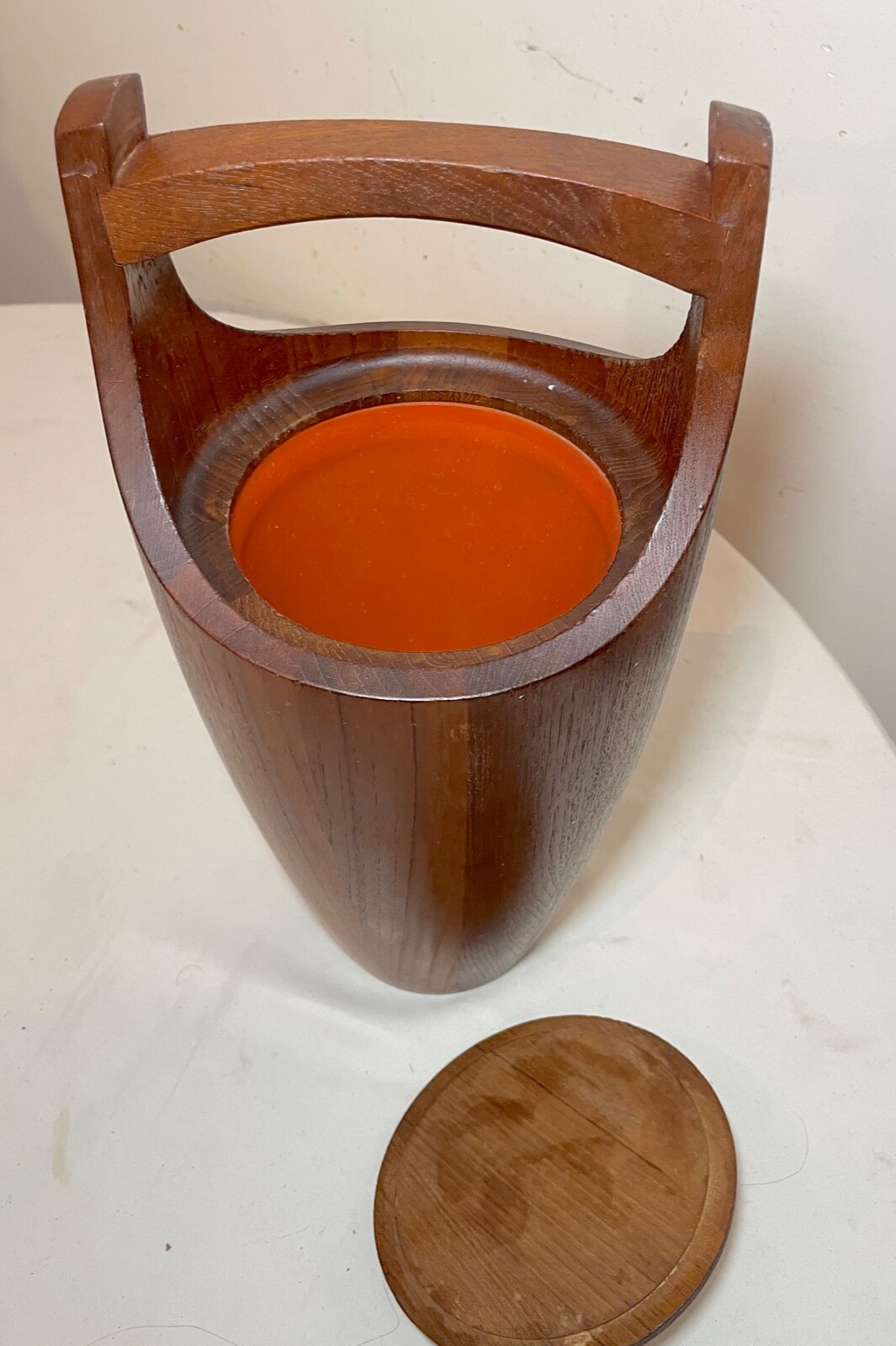 Vintage Handmade Dansk Teak Wood Ice Bucket Jens H Quistgaard Mid
