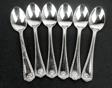 Set 6 x Demitasse Spoons 4 1/4" Birks Regency Plate Cascade silverplate
