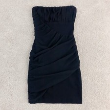 ZARA TRAFALUC Black Tube Strapless Short Mini Dress S XS Extra Small
