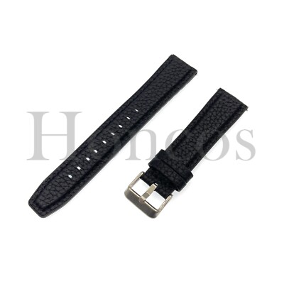 20 22 MM Black Genuine Leather Watch Band Strap Quick  display picture 1