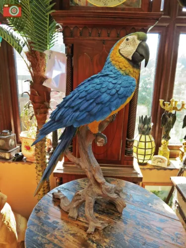 life size yellow macaw figure. stunning. large & very realistic, vivid arts  image 1
