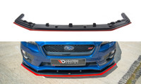 CUP Spoilerlippe Schwarz ROT FüR Subaru Impreza WRX STI Frontspoiler Schwert V2