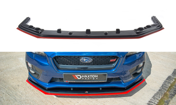 CUP Spoilerlippe Schwarz ROT FüR Subaru Impreza WRX STI Frontspoiler Schwert V2-image