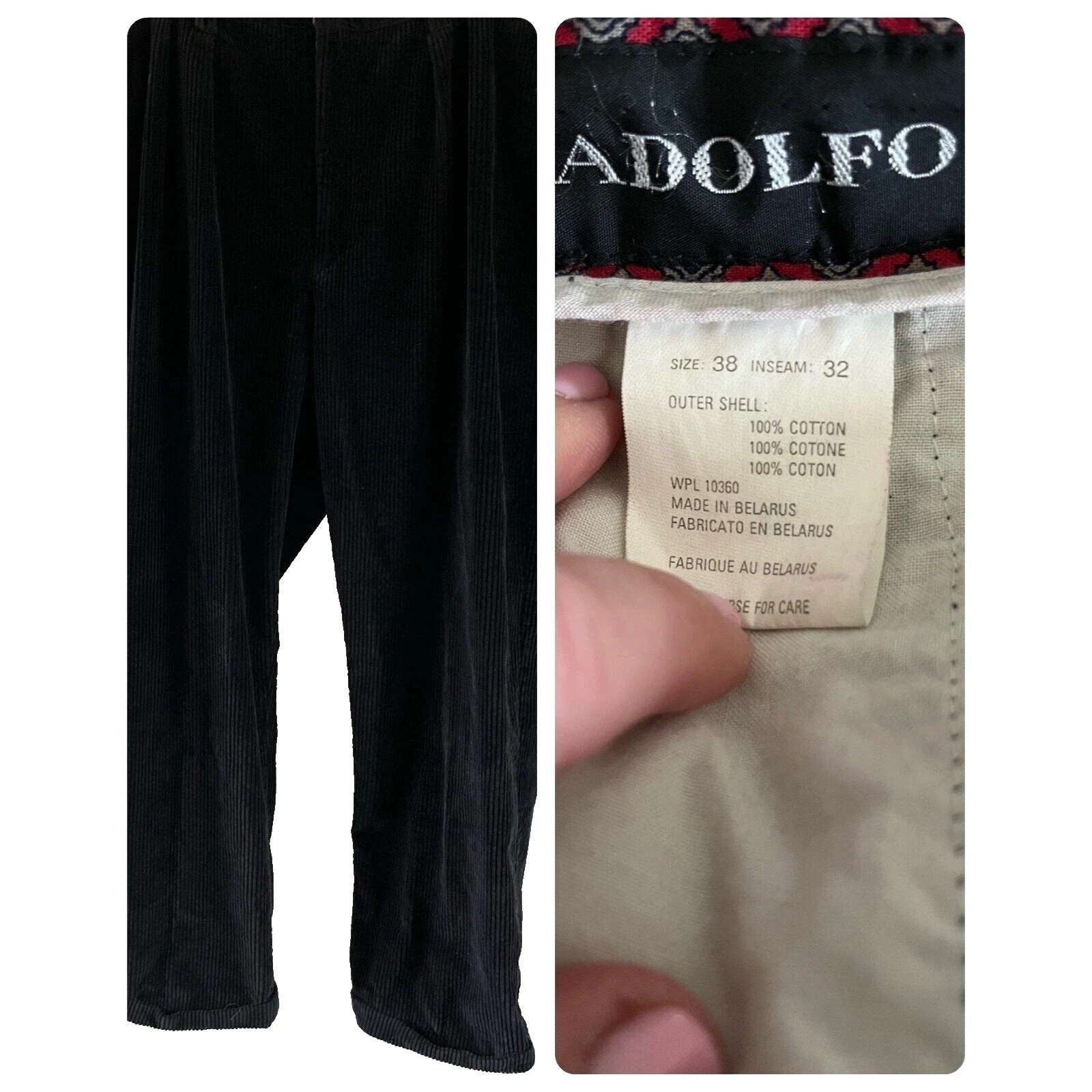 Pantalones negros Adolfo para hombres