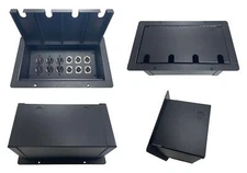 PROCRAFT JUMBO 4-HOLE LID Stage Pocket/Floor Box w/ 3) AC Duplex 6) XLR Female