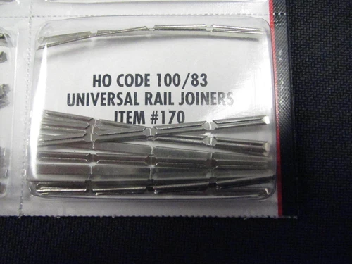 Atlas #170 HO-scale Code 83 or 100 Standard Nickel Silver Rail Joiners 48/pack