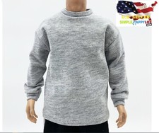 1/6 Gray Long sleeves shirt Tee for phicen 12" figure hot toys worldbox ❶USA❶