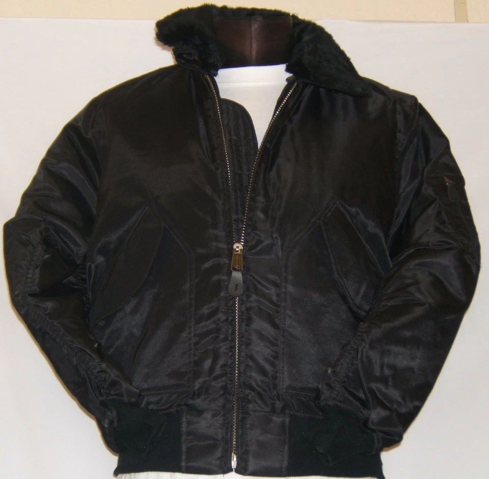Flight Jacket MA2 Army Security CWU Flying Air Force Fur Collar Padded Bomber - Image 4 of 4