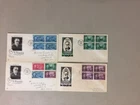 Four '40 IN MEMORIAM president Roosevelt fdc with block of four stamps and pictu