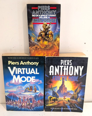 Piers Anthony 3 Book Lot 1st UK Hardcovers Virtual Mode Fractal Mode Space Tyran