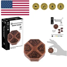 News Hanayama Metal Brainteaser Puzzle Mensa Rated Level 6, for Ages 12 and Up