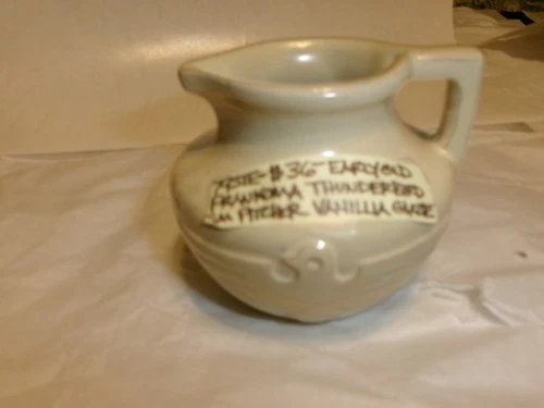 Vintage Frankoma Pottery 555 Eagle Thunderbird Mini Pitcher in Vanillia Glaze