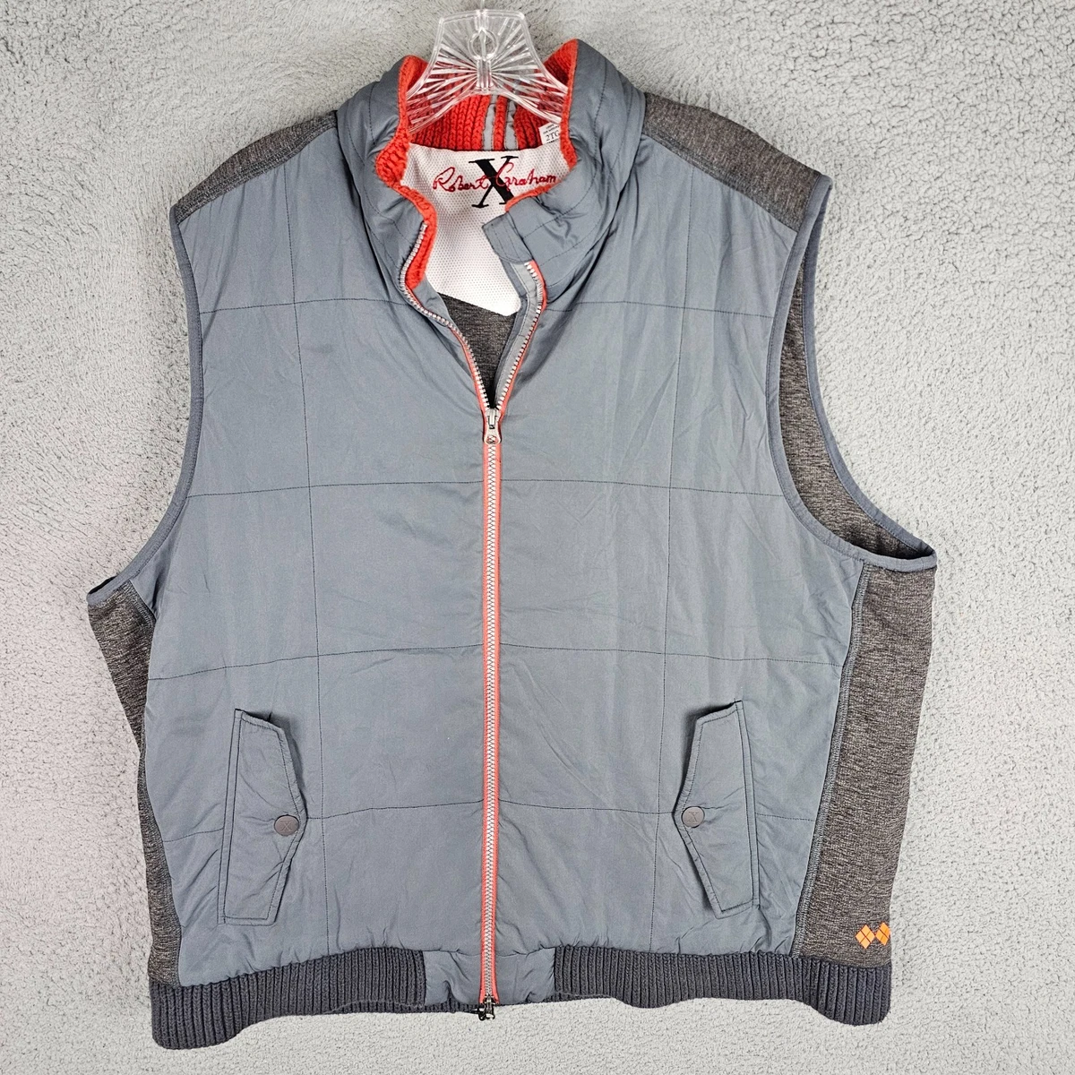 Gilet-cardigan épais en coton pour homme avec fermeture éclair - Gris