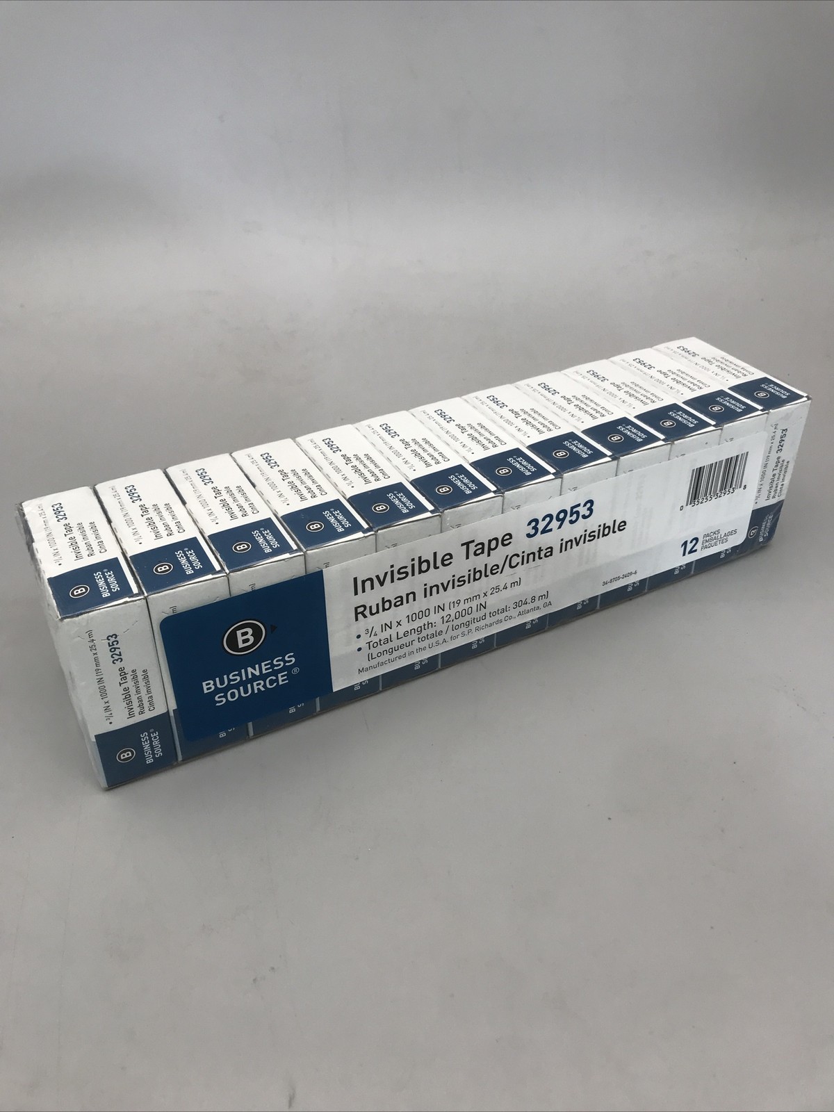 12 Pack BSN32953 - Premium Invisible Transparent Tape, 1 Core, 3/4x1000 New