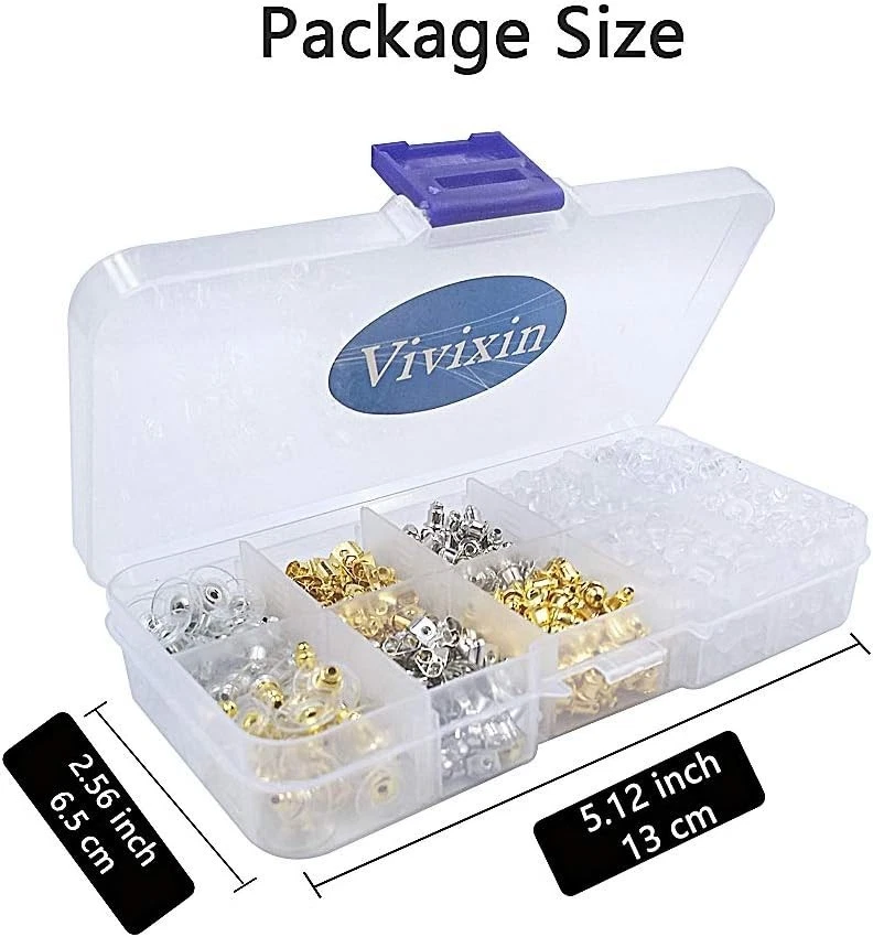 Pendiente seguro de plástico mariposa con forma de bala de goma transparente 1080 un. Foto 3 de 4