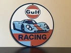 Hi Gloss Gulf Racing Gasoline Lemans Vintage  Style Metal Sign
