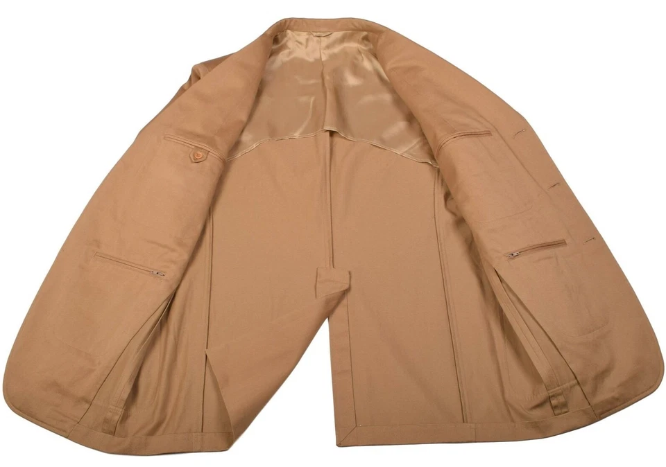 Belvest Khaki Thick Cotton Quarter Lined Sport Coat 40r - Image 4 of 4