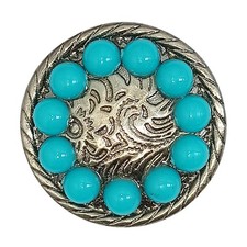 C-TY32 32Pc Western Screw Back Concho Round Rope engraved Nickle Cowgirl Hilason