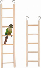 Bird Ladder for Bird Cage 2 Pack Wooden Birds Toys Cage Accessories for Parak...