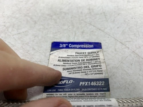 ProFlo PFX146322 Faucet Supply Line 3/8" Comp x 1/2" FIP x 12" - Picture 2 of 3