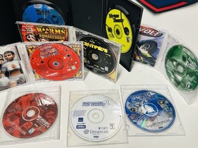 Sega Dreamcast System Black Sports Console -  HDMI Adapter- 8 Games - VMU Memory