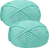 Baumwolle HäKelwolle Chenille Wolle Zum HäKeln 2 X 50G HäKelwolle, Babyblau Garn