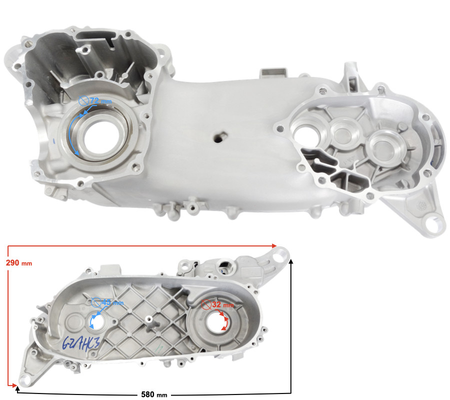 Carter gauche X-trail 125 en aluminium renforcé haute densité