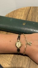 Rolex Precision Vintage Ladies Manual 15J Gold Case Cream Dial Box Papers