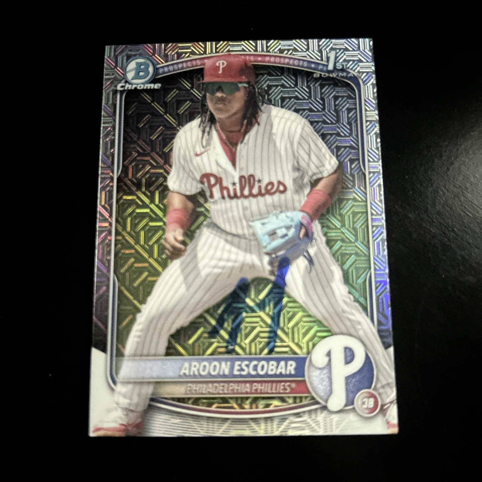 2025 Bowman Chrome Mojo Aroon Escobar Signed Auto 1st Philadelphia Phillies