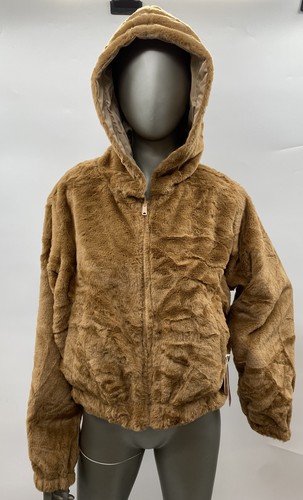 NWT Women’s Love Tree Faux Fur Full Zip Reversible jacket color brown size L