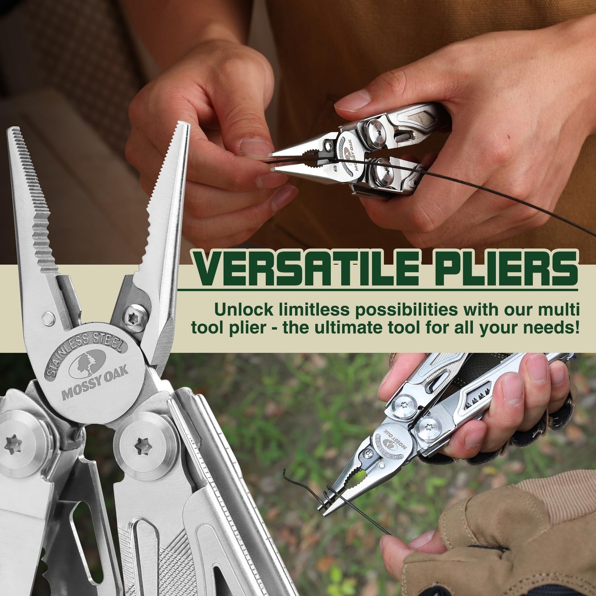 Multitool, 19-in-1 Stainless Steel Multi Tool Pliers, Self-locking